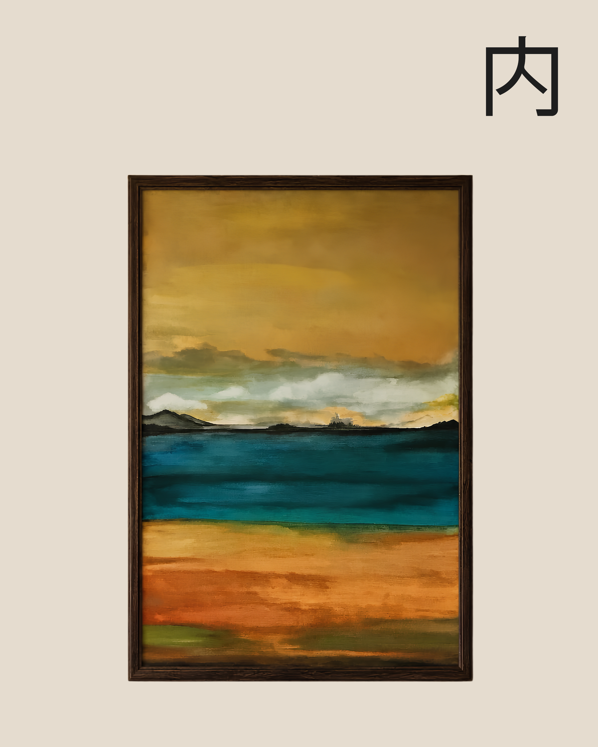 Golden Hour original artwork - Bring serene coastal warmth into your home with this stunning hand-painted abstract seascape.