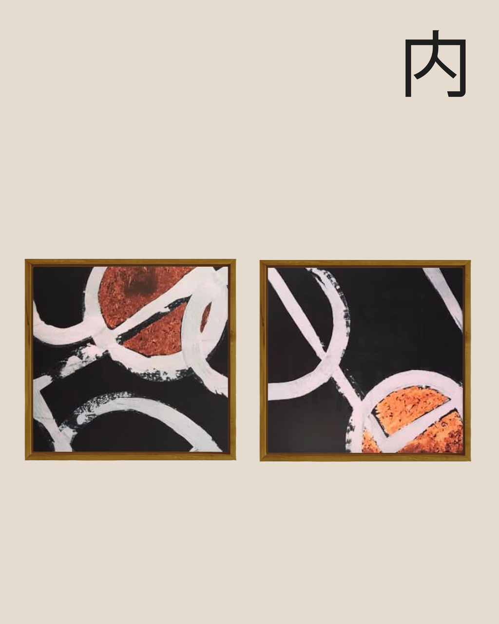 Enso Duo original artwork - Make a dramatic statement with this hand-painted abstract canvas diptych.